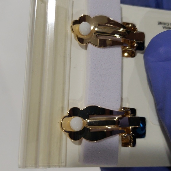 Open Edit Gold & Blue Beaded Tassel Clip-On Earrings – Statement Boho Jewelry - Picture 9 of 9